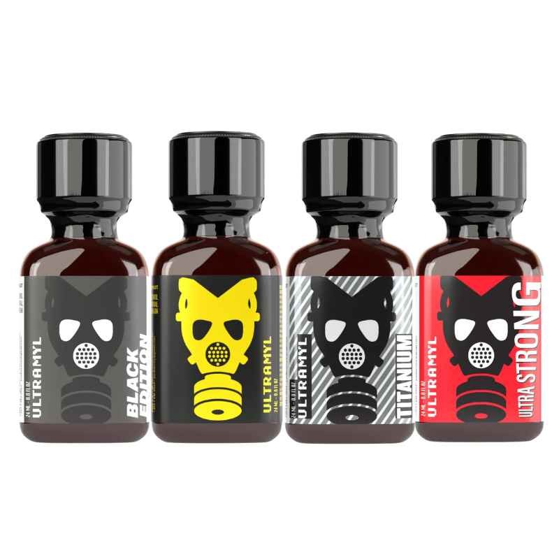 Pack Ultramyl Experience XXL 4x24ml – quatro frascos de vidro com nitrito de amilo vegetal ultra strong