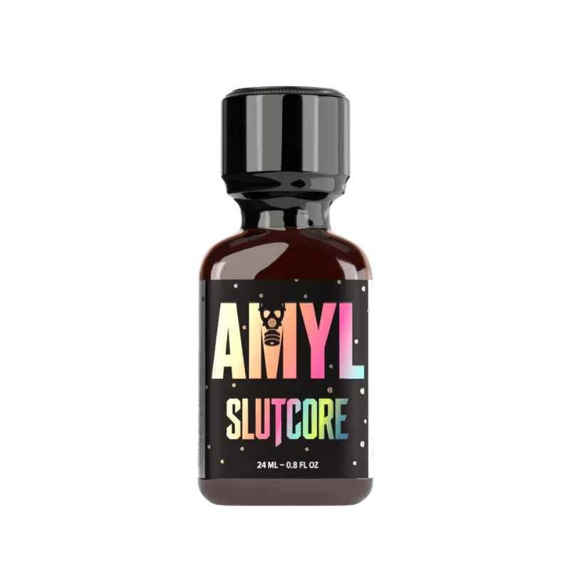 Amyl Slutcore 24ml – frasco de vidro preto com nitrito de amilo puro e potência 5/5 em formato generoso